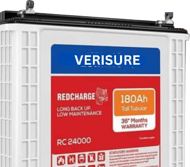 Verisure RedCharge tubular battery